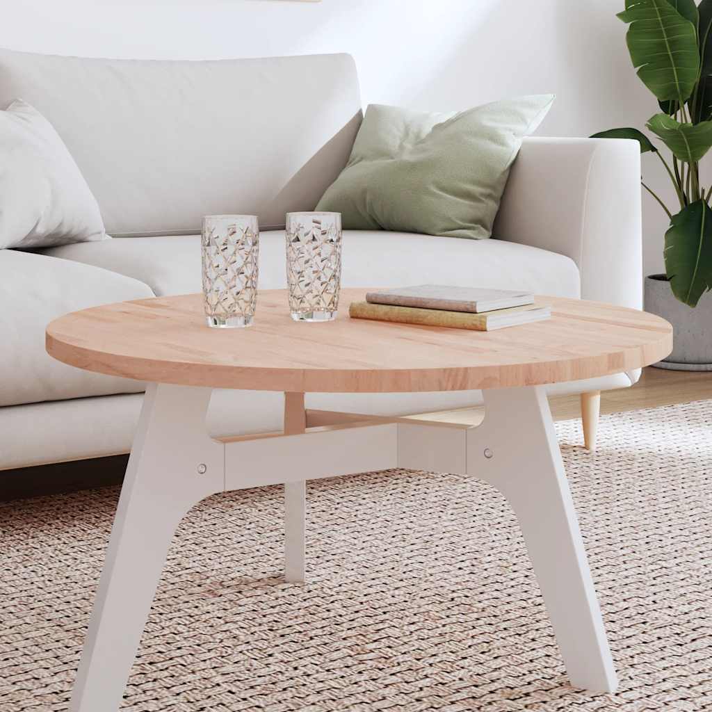 Tischplatte Ø80x2,5 cm Rund Massivholz Buche