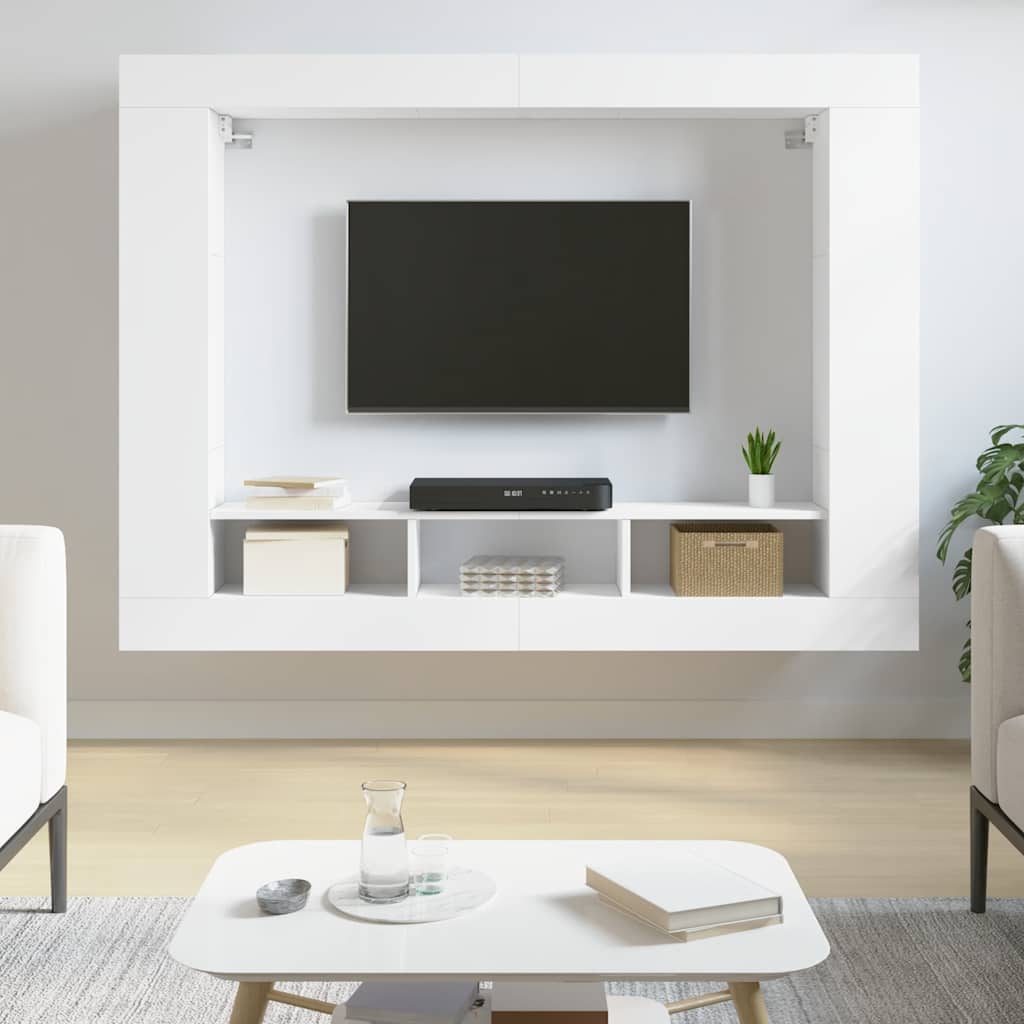 TV-Schrank Weiß 152x22x113 cm Holzwerkstoff