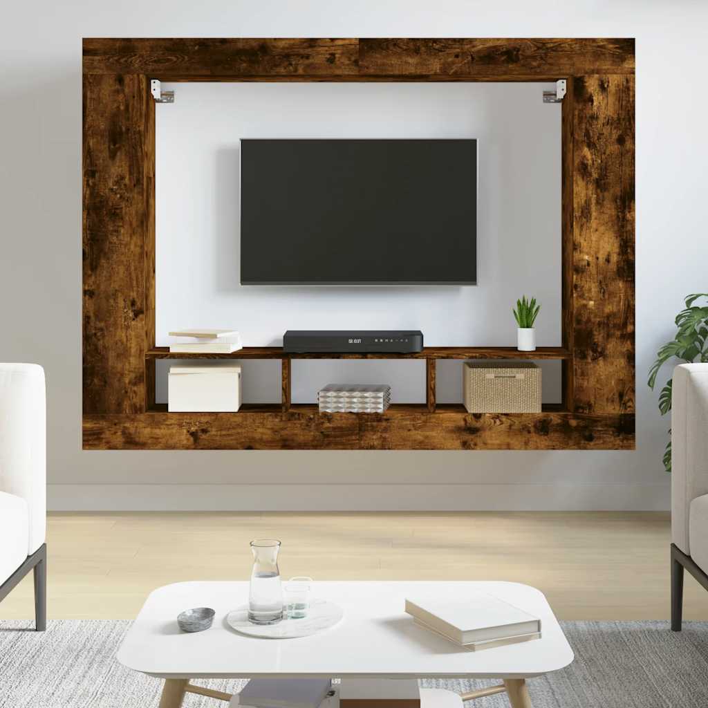 TV-Schrank Räuchereiche 152x22x113 cm Holzwerkstoff