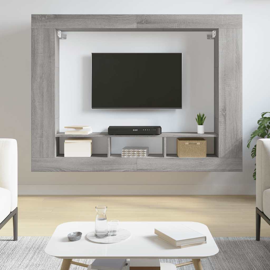 TV-Schrank Grau Sonoma 152x22x113 cm Holzwerkstoff