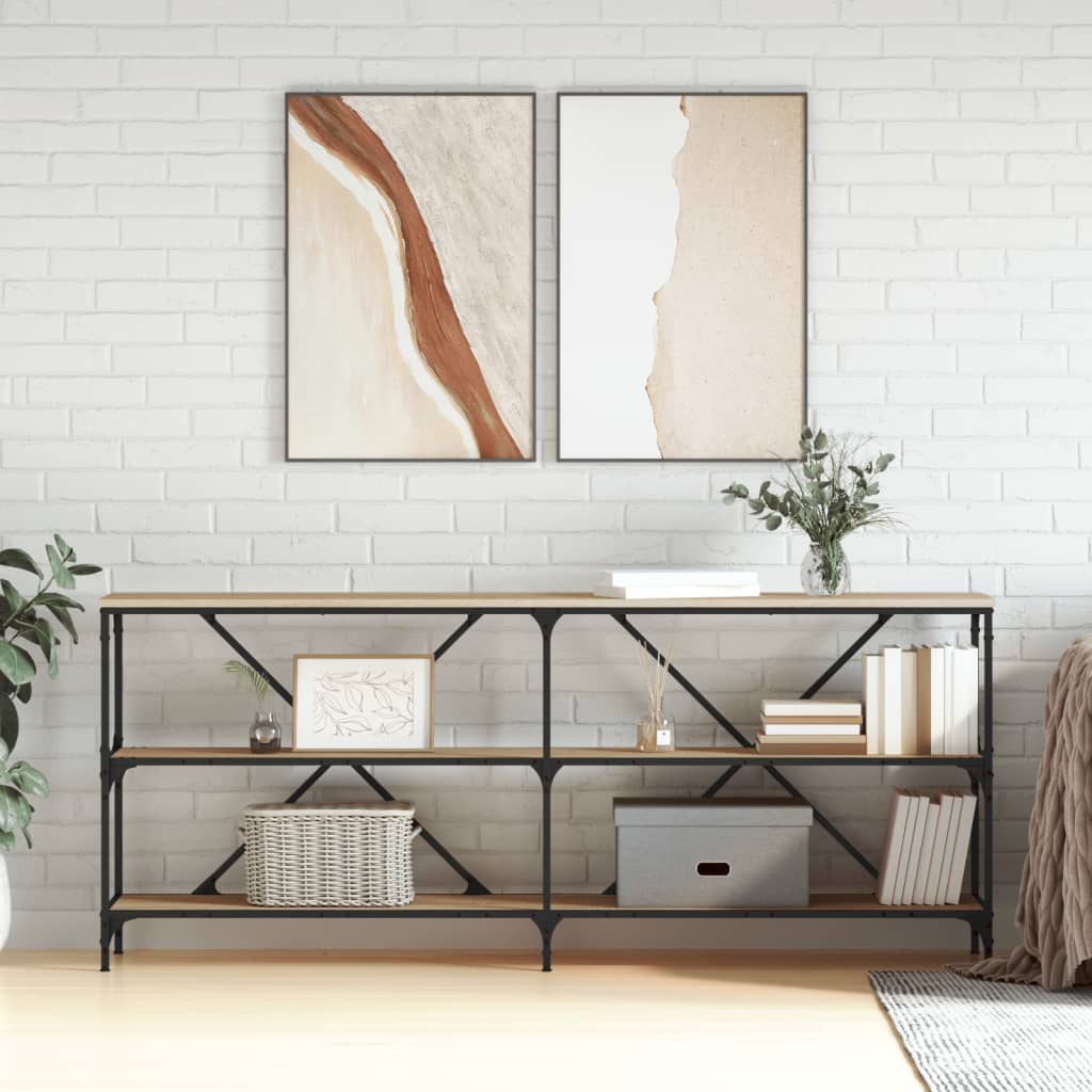 Konsolentisch Sonoma-Eiche 180x30x75 cm Holzwerkstoff und Eisen