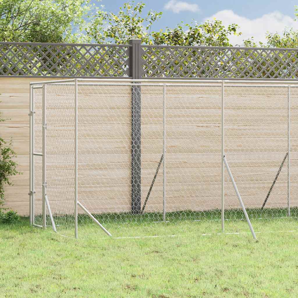 Outdoor-Hundezwinger Silbern 2x6x2 m Verzinkter Stahl