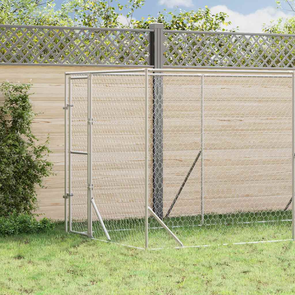 Outdoor-Hundezwinger Silbern 2x10x2 m Verzinkter Stahl