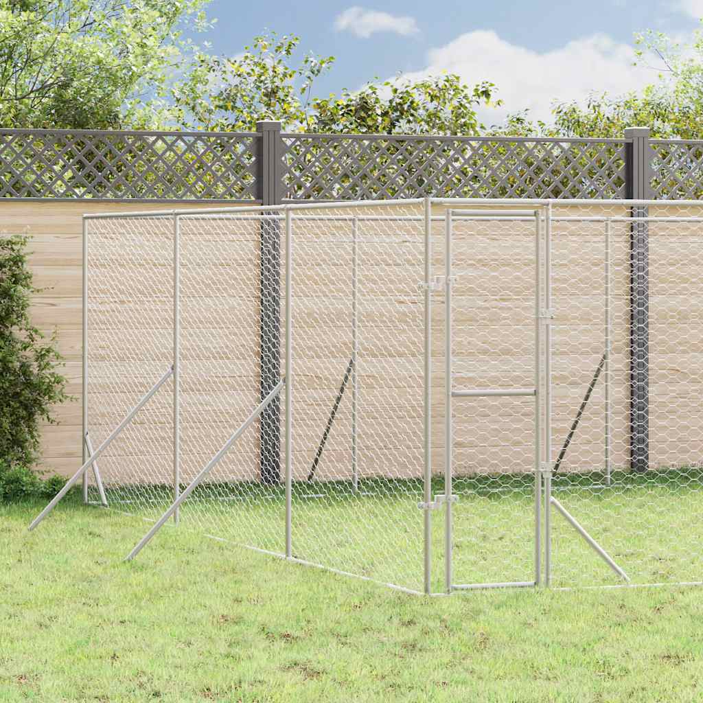 Outdoor-Hundezwinger Silbern 6x6x2 m Verzinkter Stahl