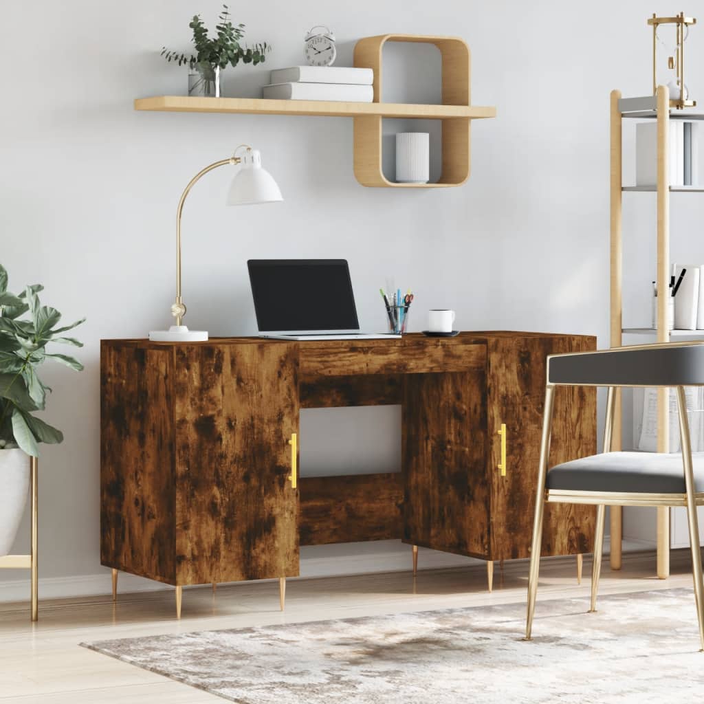 Schreibtisch Räuchereiche 140x50x75 cm Holzwerkstoff