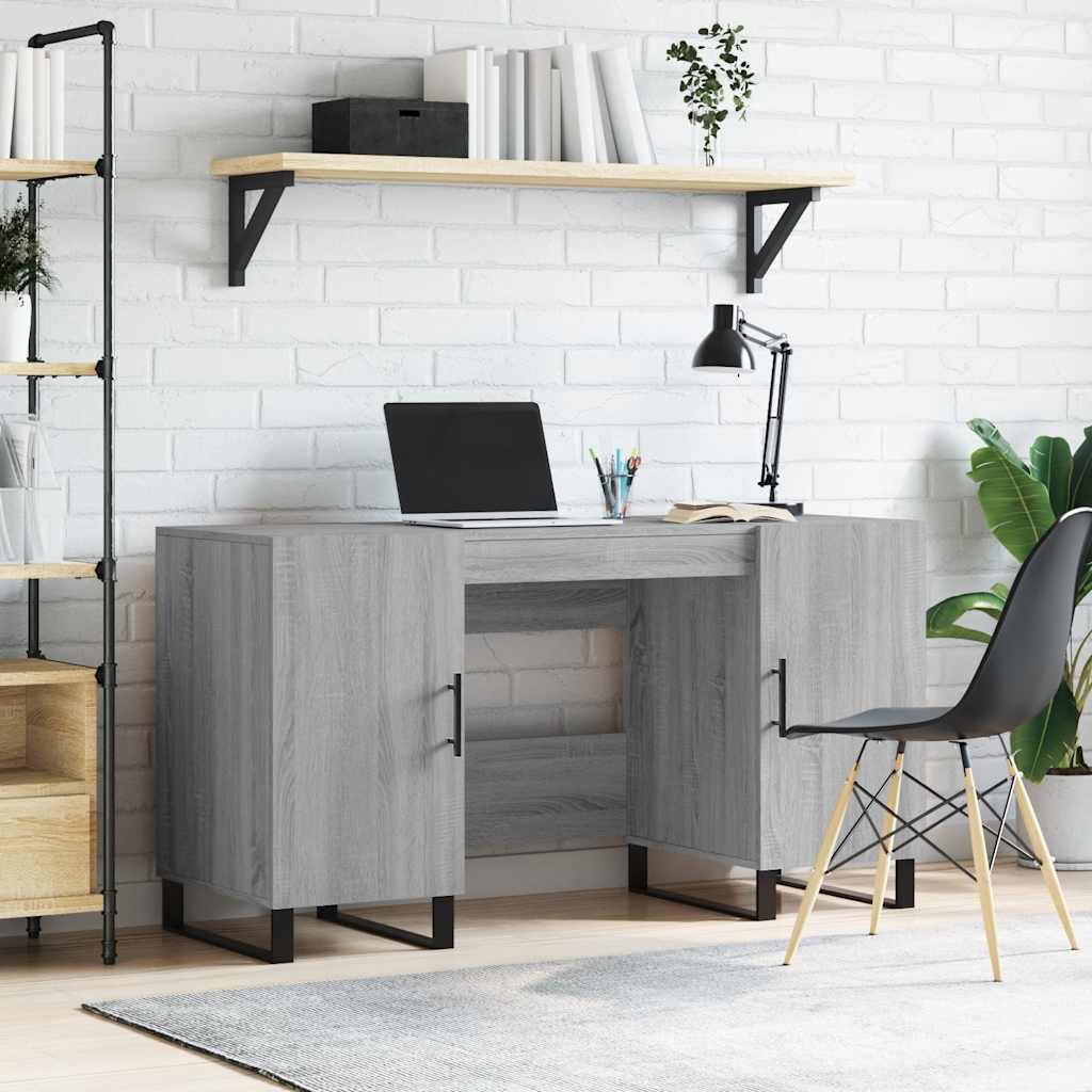 Schreibtisch Grau Sonoma 140x50x75 cm Holzwerkstoff