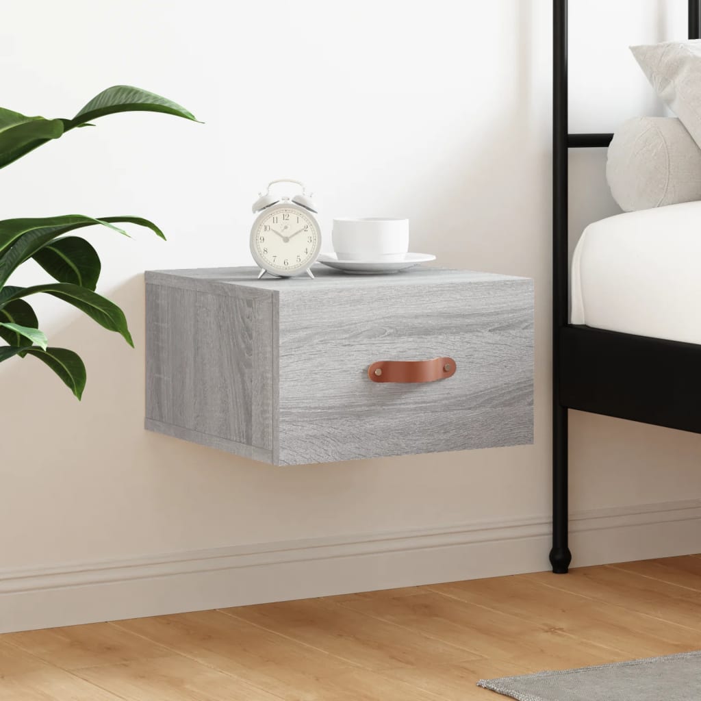 Wand-Nachttisch Grau Sonoma 35x35x20 cm