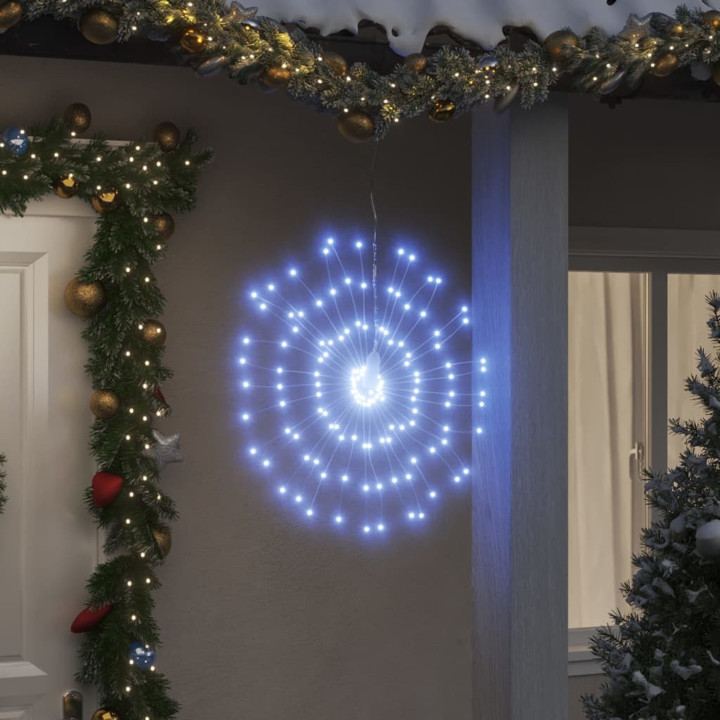 Weihnachtsbeleuchtungen Feuerwerk 2 Stk. 140 LEDs Kaltweiß 17cm