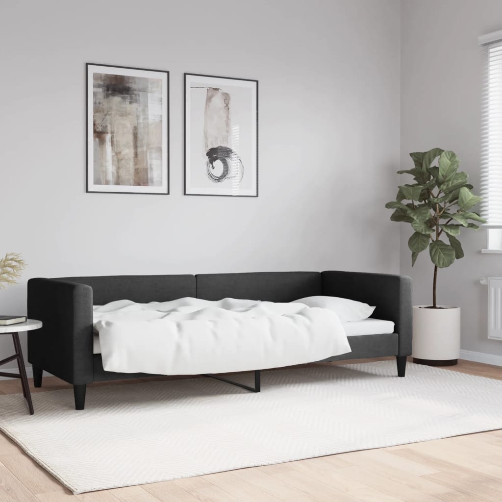Tagesbett Schwarz 80x200 cm Stoff