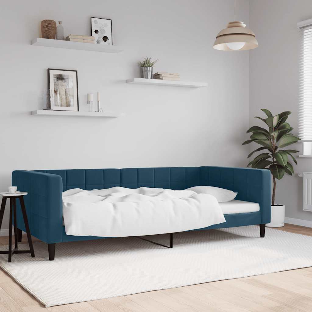 Tagesbett Blau 100x200 cm Samt