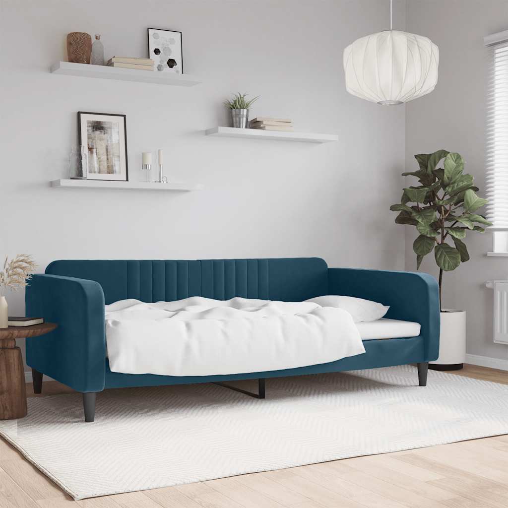 Tagesbett Blau 100x200 cm Samt