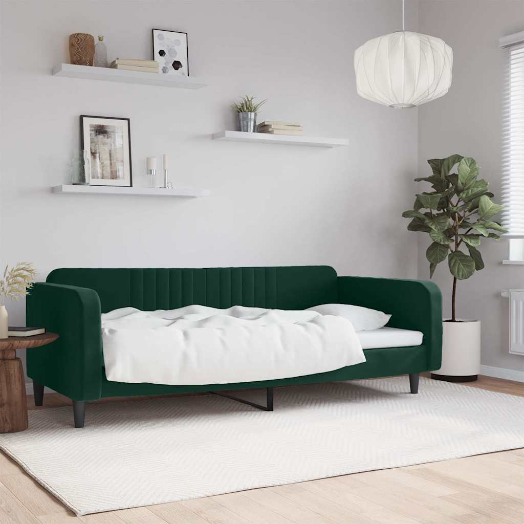 Tagesbett Dunkelgrün 100x200 cm Samt