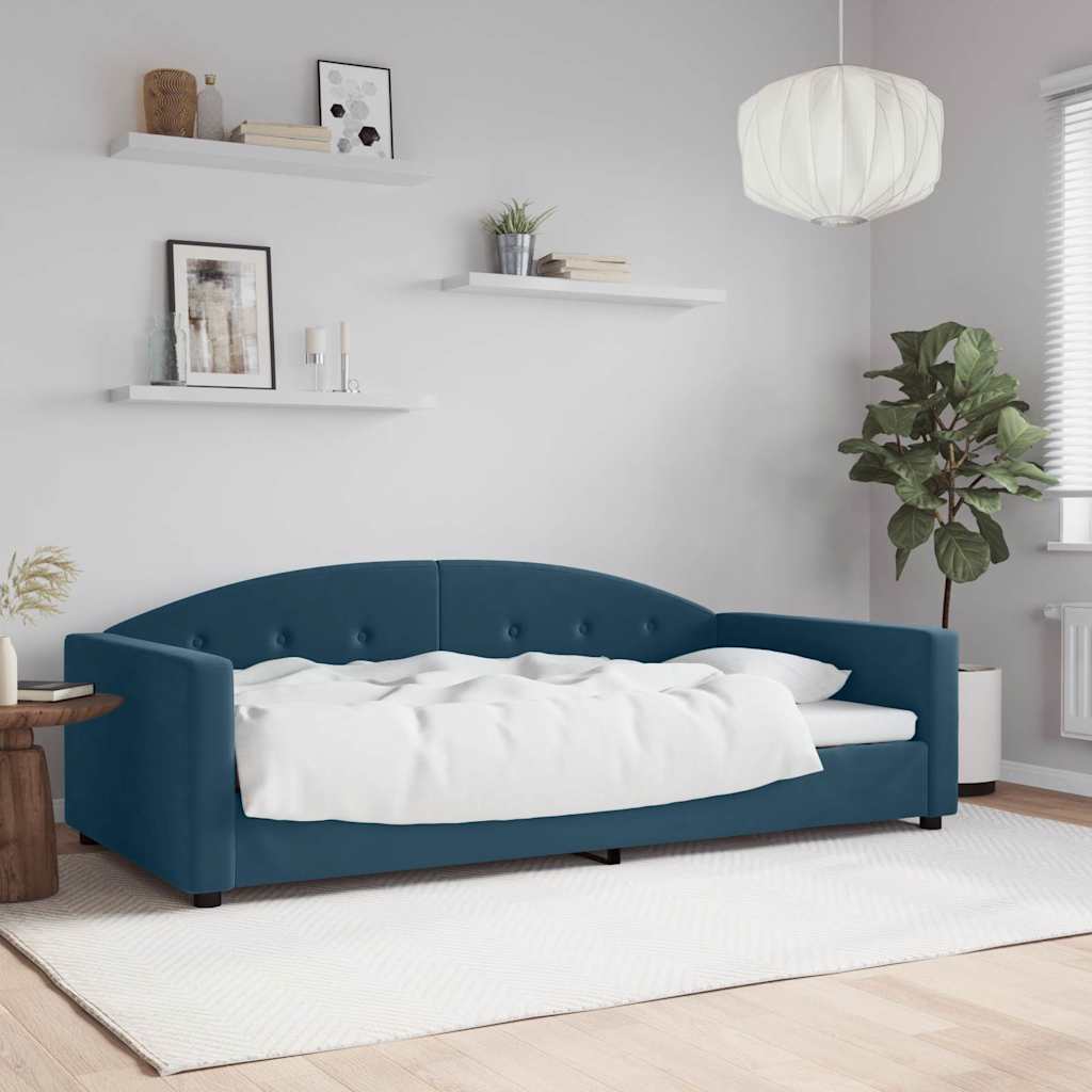 Tagesbett Blau 100x200 cm Samt