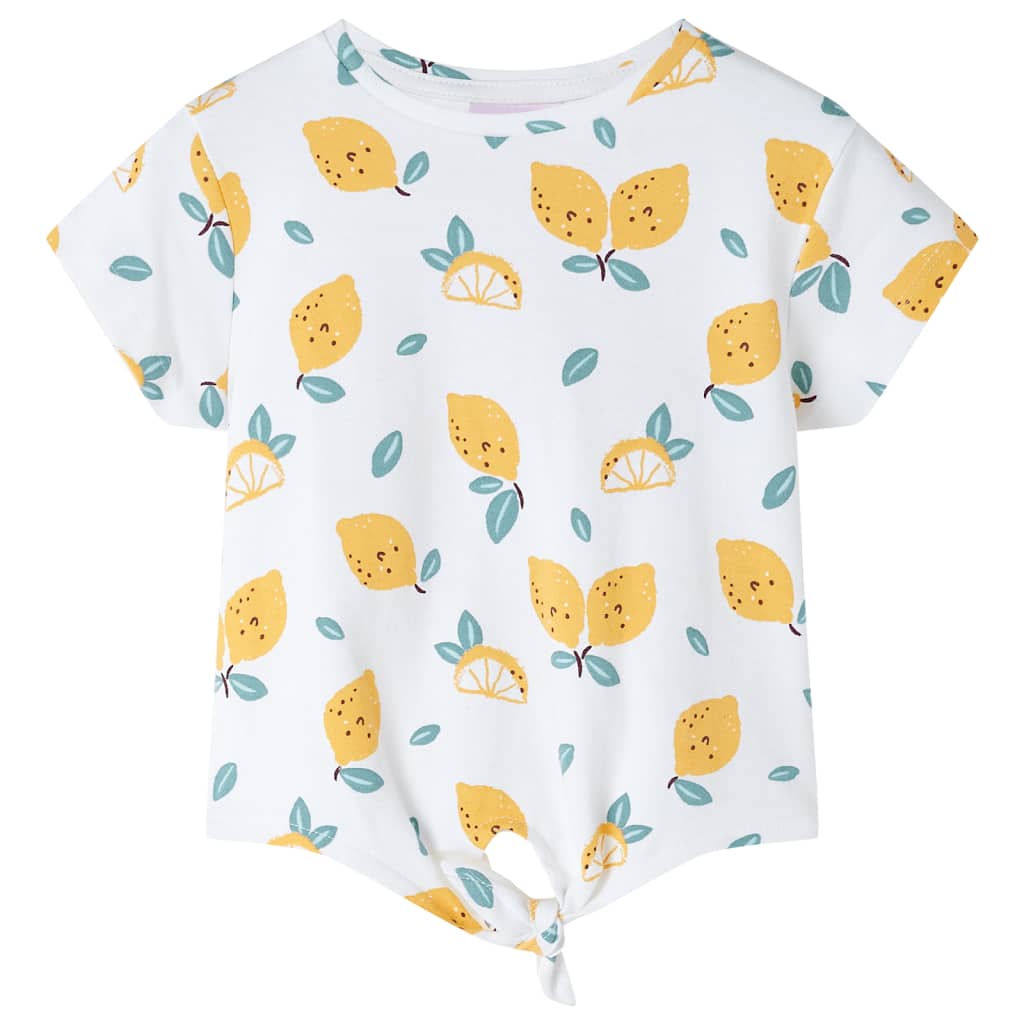 Kinder-T-Shirt mit Bindesaum Ecru 92