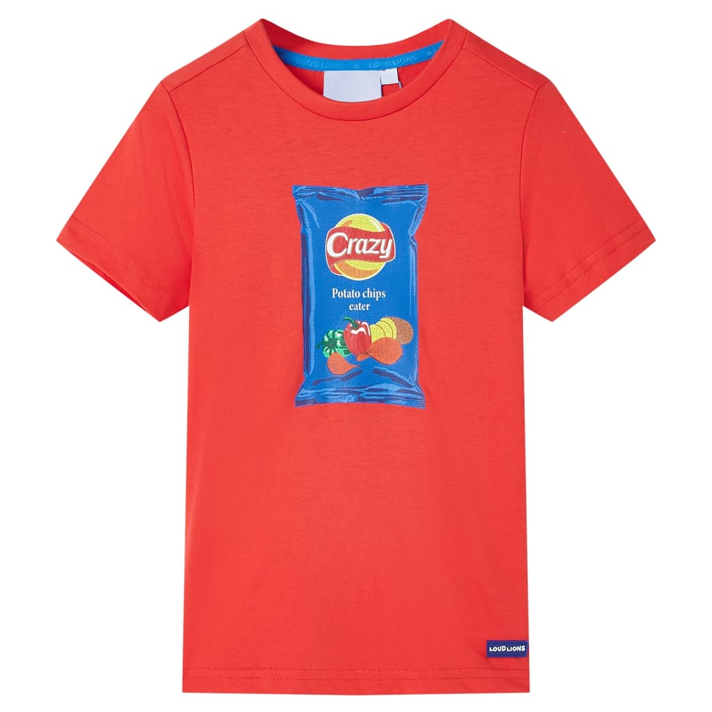 Kinder-Kurzarmshirt Rot 140