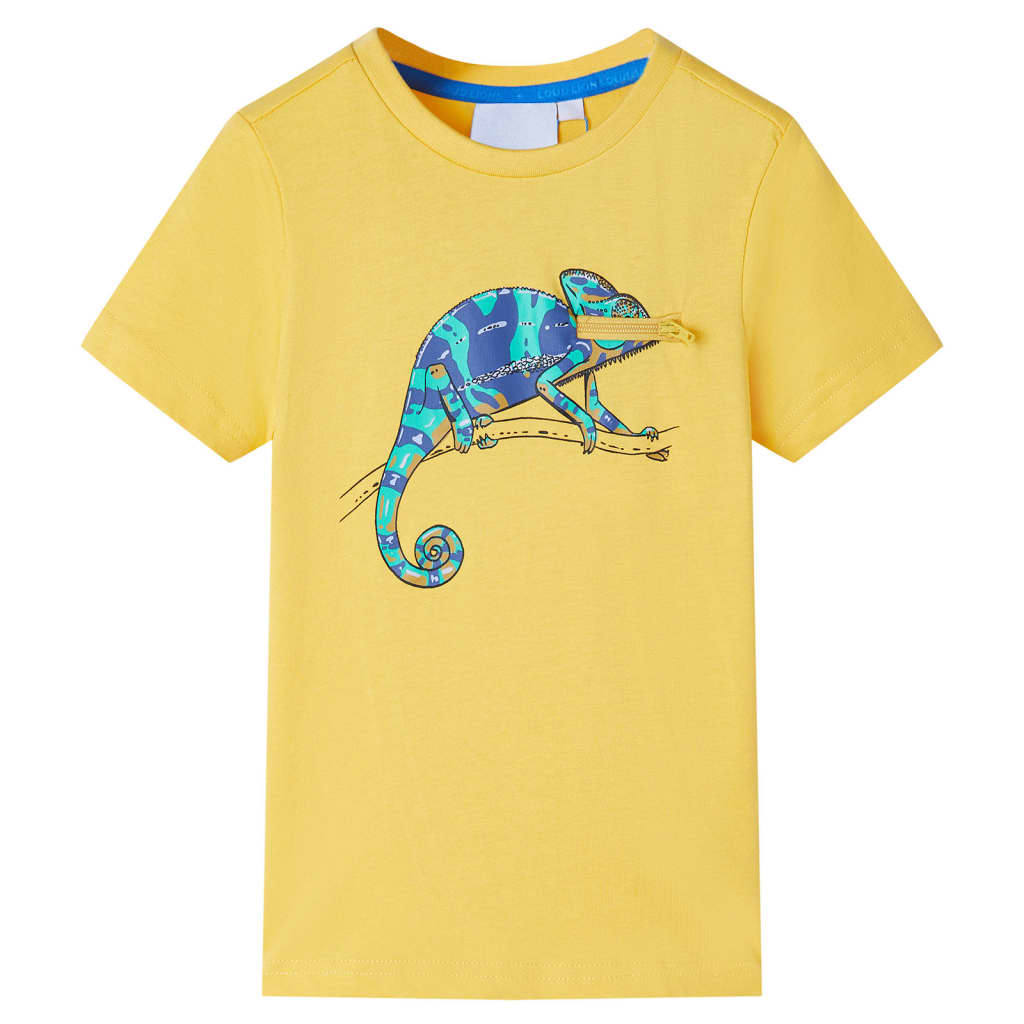 Kinder-Kurzarmshirt Helles Ocker 116