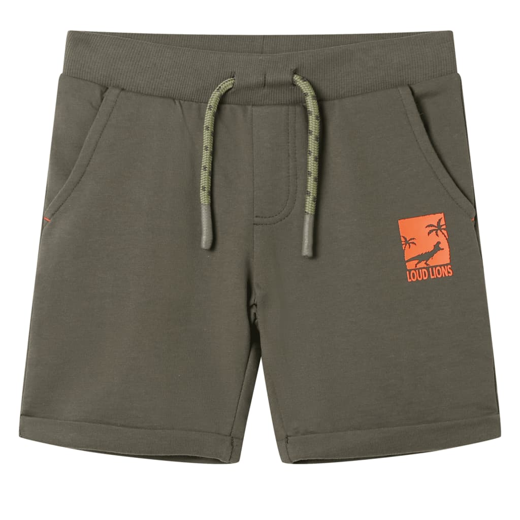 Kindershorts mit Kordelzug Dunkles Khaki 140