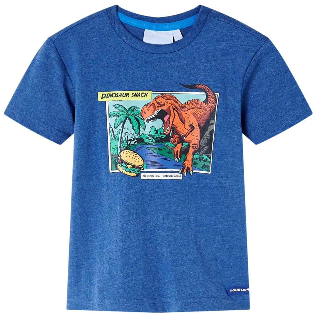Kinder-T-Shirt Dunkelblau Melange 116