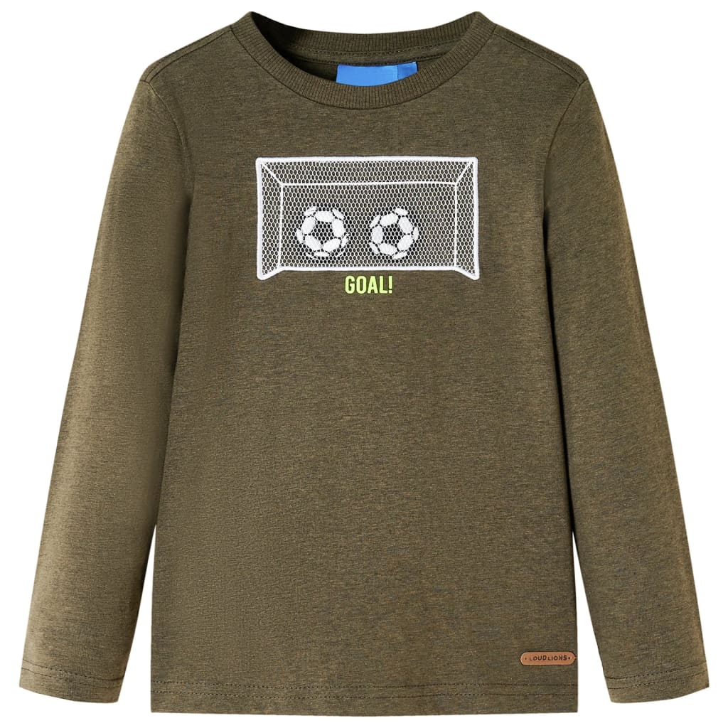 Kinder-Langarmshirt Khaki Melange 104