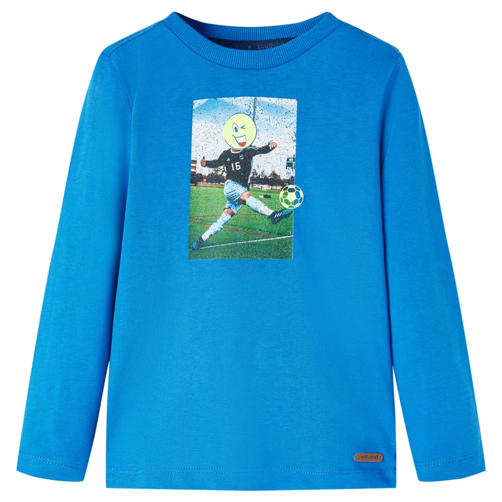 Kinder-Langarmshirt Kobaltblau 140