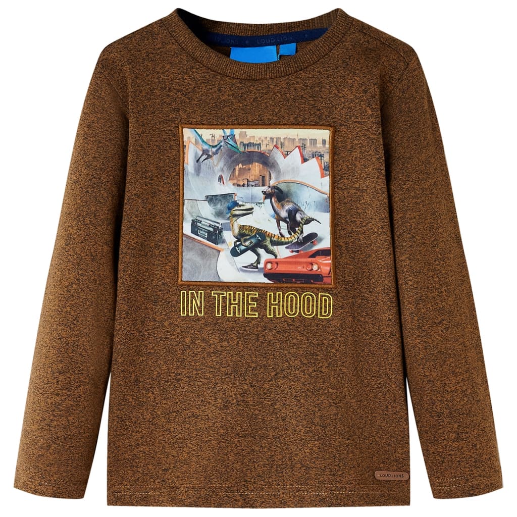 Kinder-Langarmshirt Cognac Melange 104