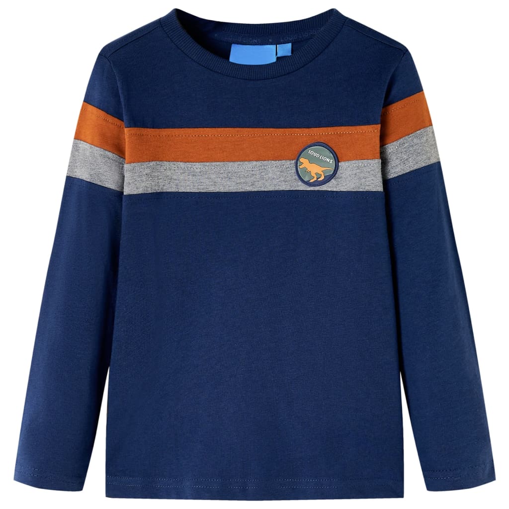 Kinder-Langarmshirt Marineblau 116