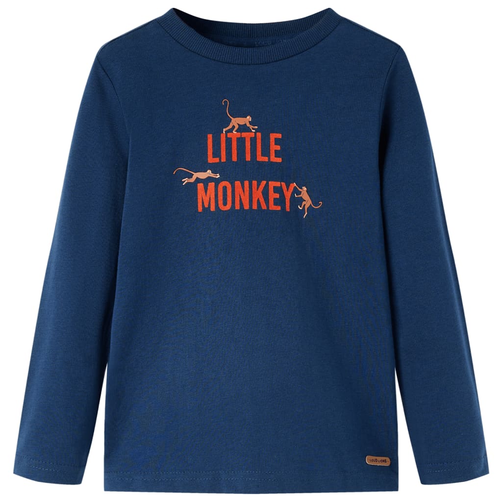Kinder-Langarmshirt Marineblau 116