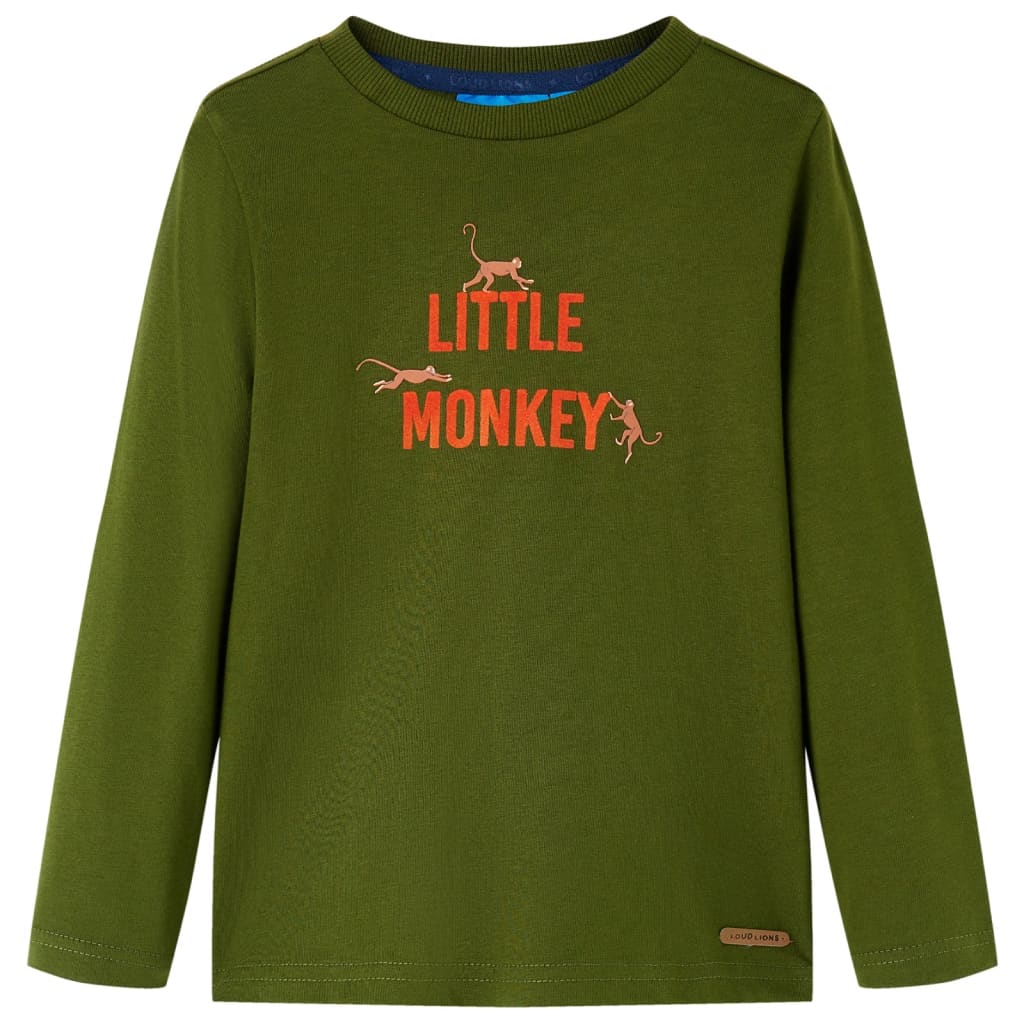 Kinder-Langarmshirt Dunkles Khaki 116