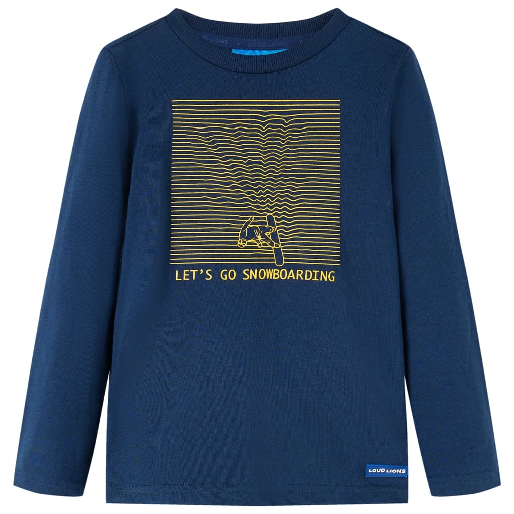 Kinder-Langarmshirt Marineblau 116