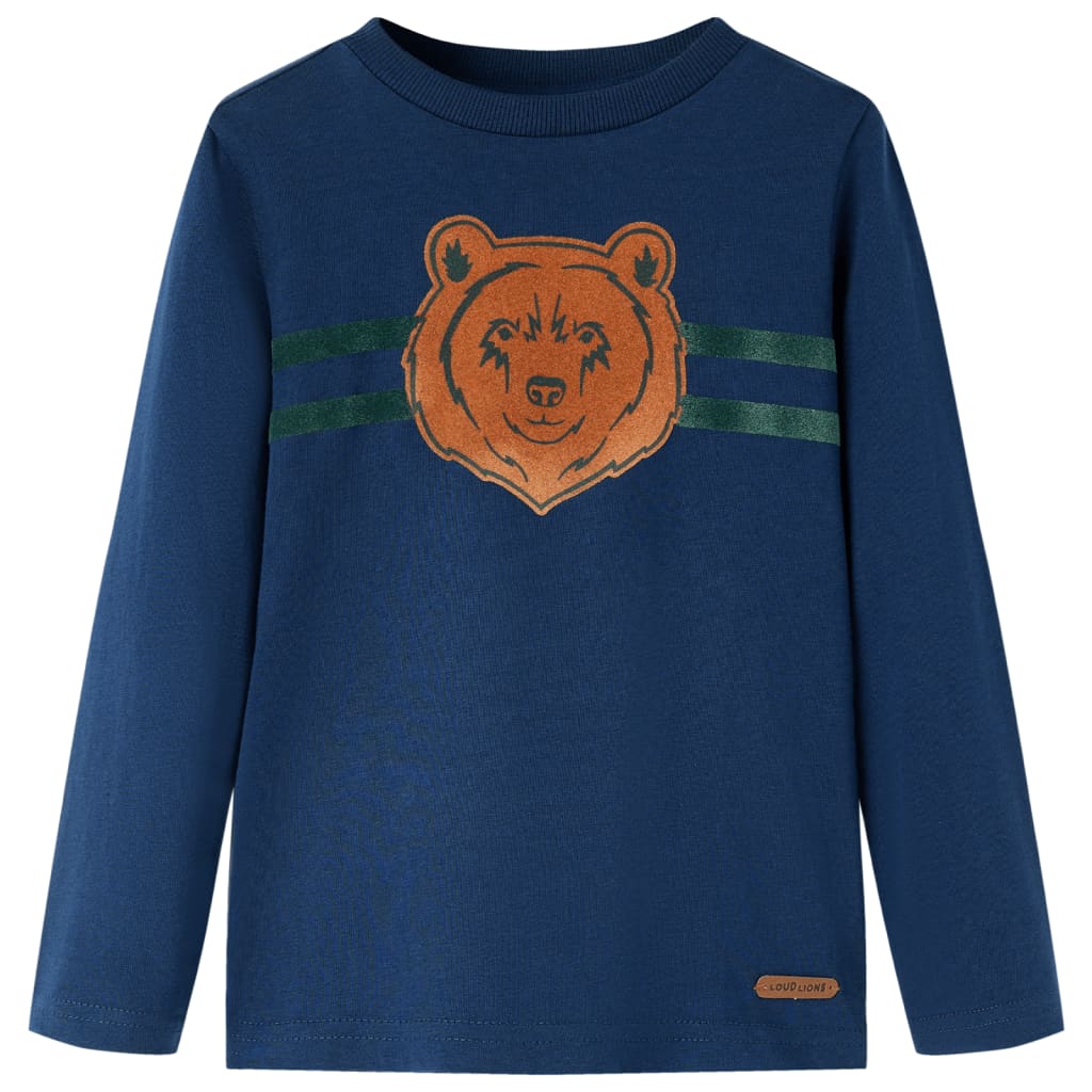 Kinder-Langarmshirt Marineblau 128
