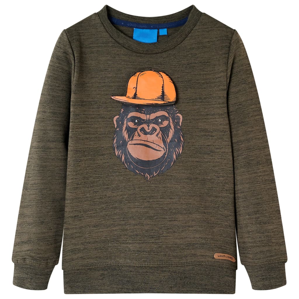 Kinder-Sweatshirt Dunkelkhaki Melange 104