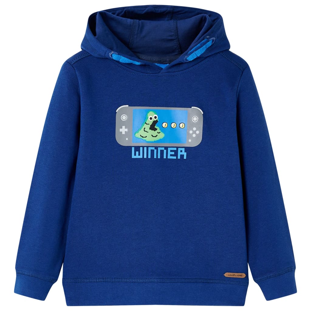 Kinder-Kapuzenpullover Dunkelblau 128