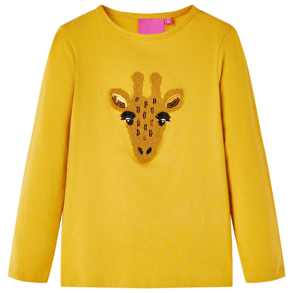 Kinder-Langarmshirt Dunkles Ocker 104