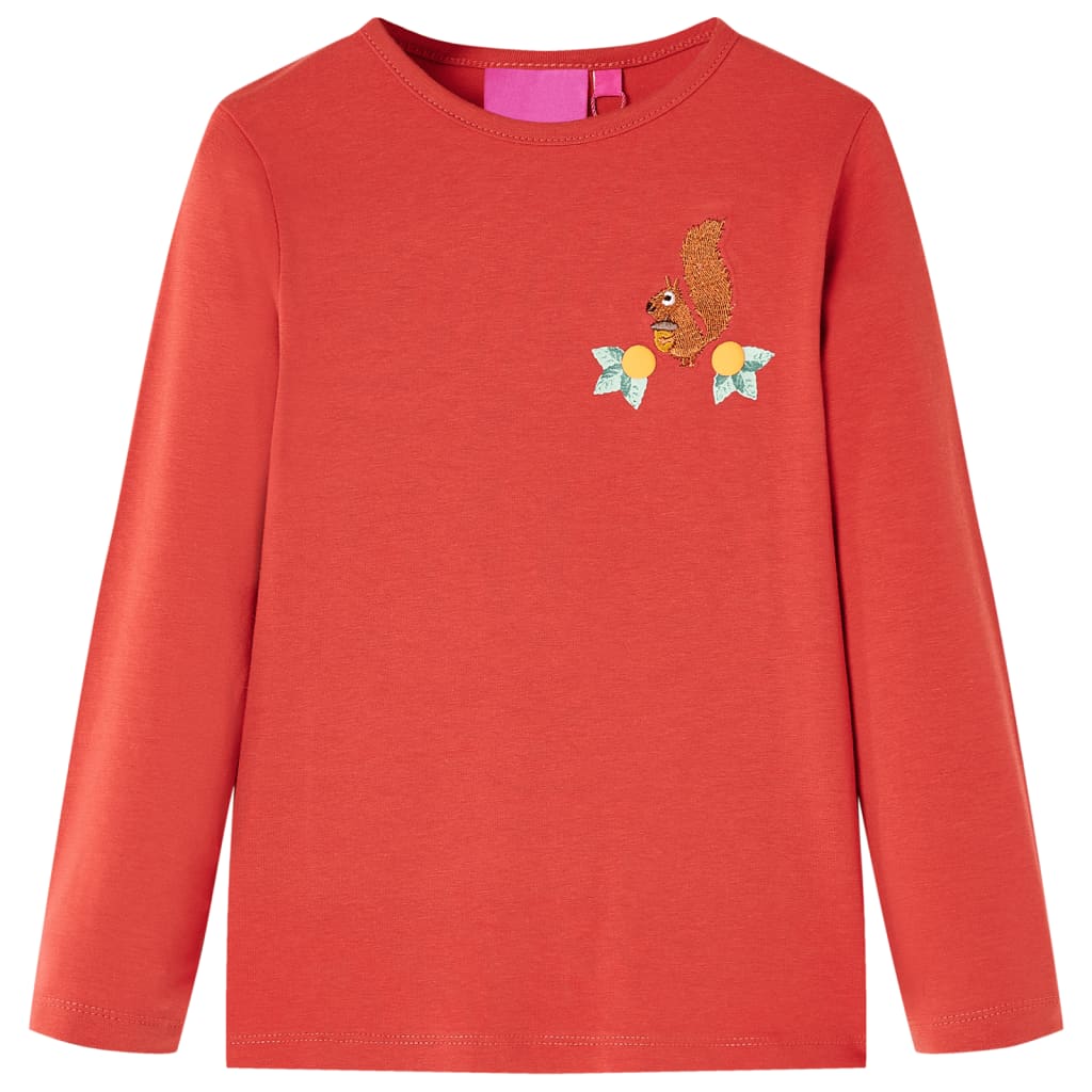 Kinder-Langarmshirt Dunkelrot 104