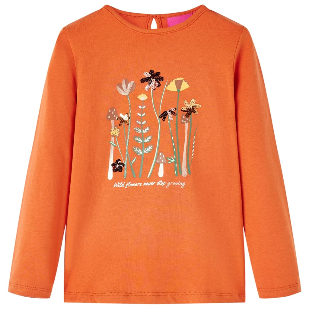 Kinder-Langarmshirt Dunkelorange 116