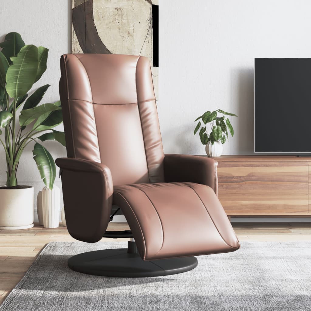 Relaxsessel mit Fußteil Braun Kunstleder