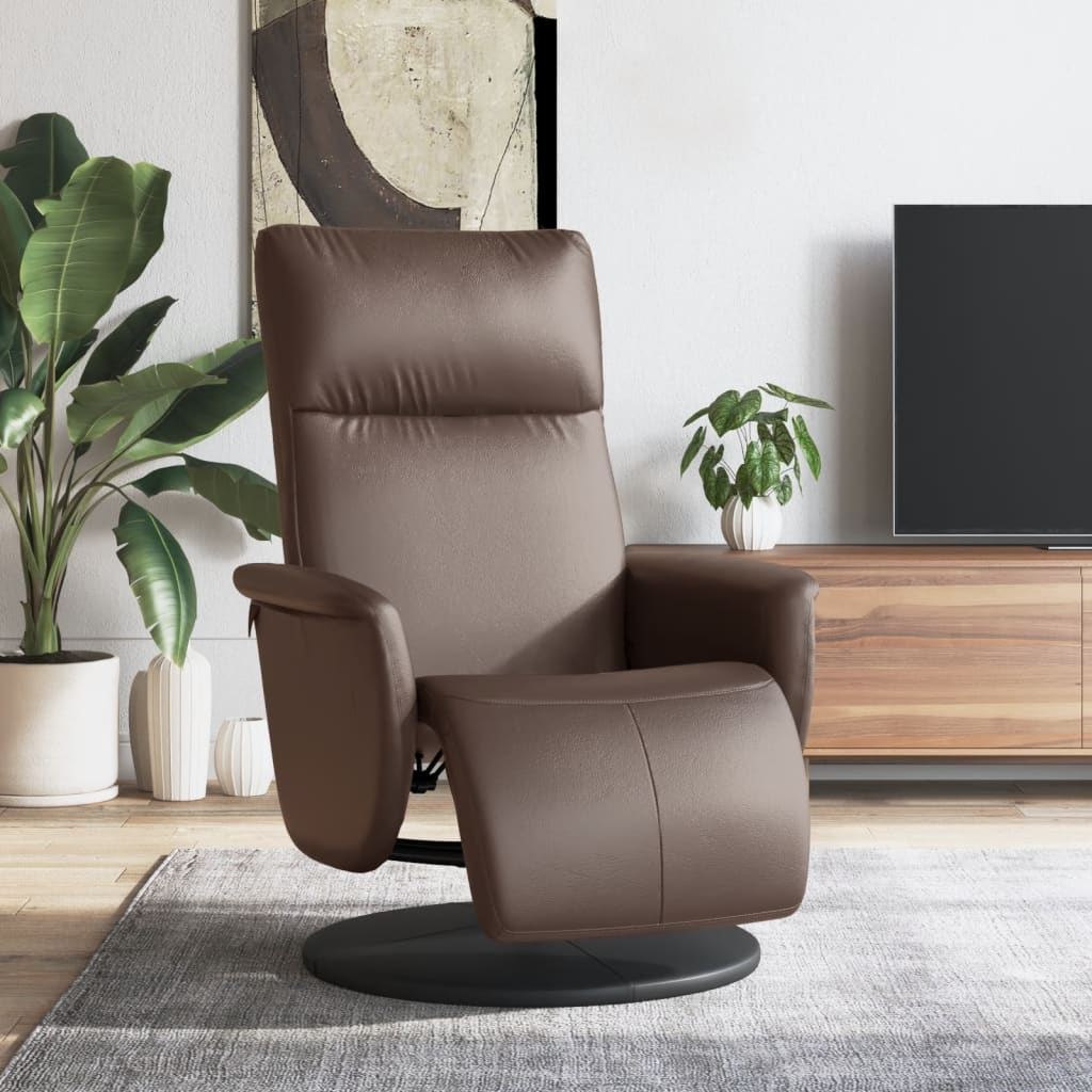 Relaxsessel mit Fußteil Braun Kunstleder