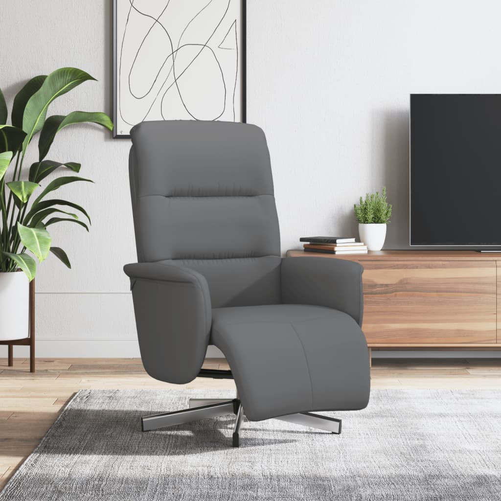 Relaxsessel mit Fußteil Dunkelgrau Stoff