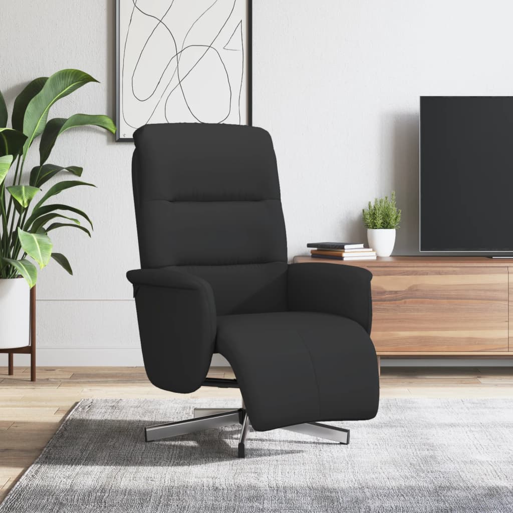 Relaxsessel mit Fußteil Schwarz Stoff