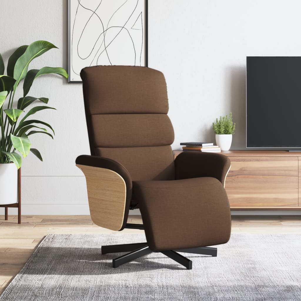Relaxsessel mit Fußteil Braun Stoff