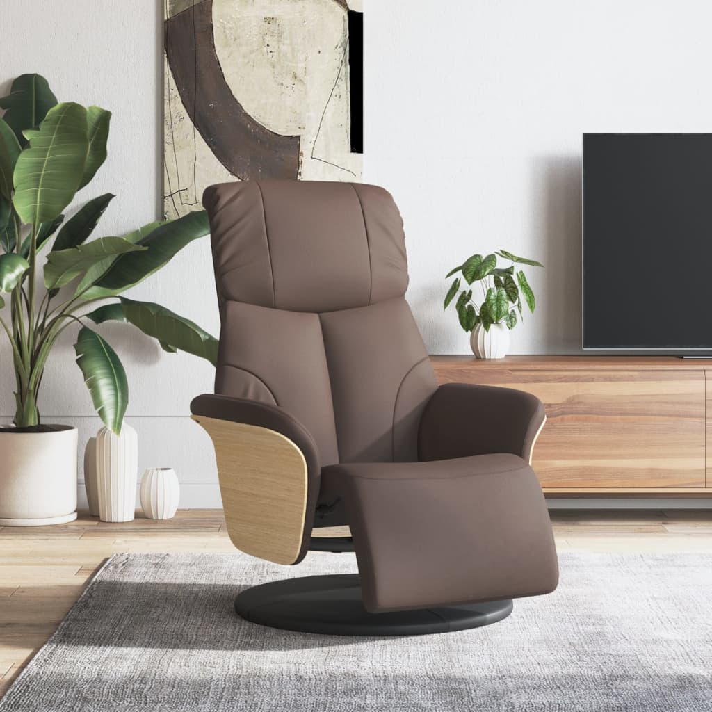 Relaxsessel mit Fußteil Braun Kunstleder