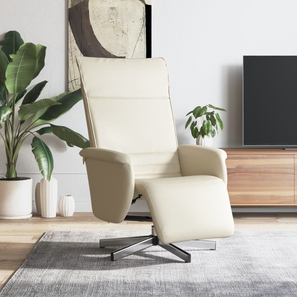 Relaxsessel mit Fußteil Creme Kunstleder