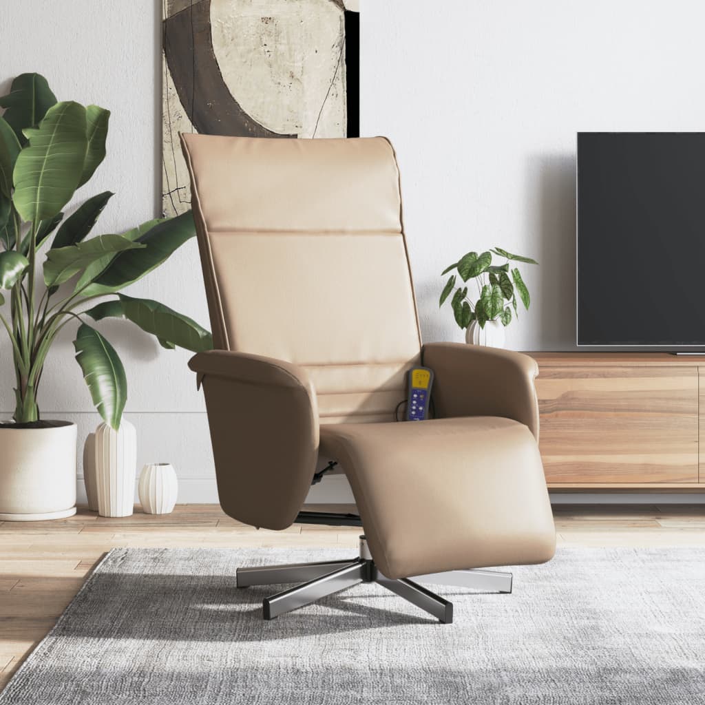 Relaxsessel mit Fußteil Cappuccino-Braun Kunstleder