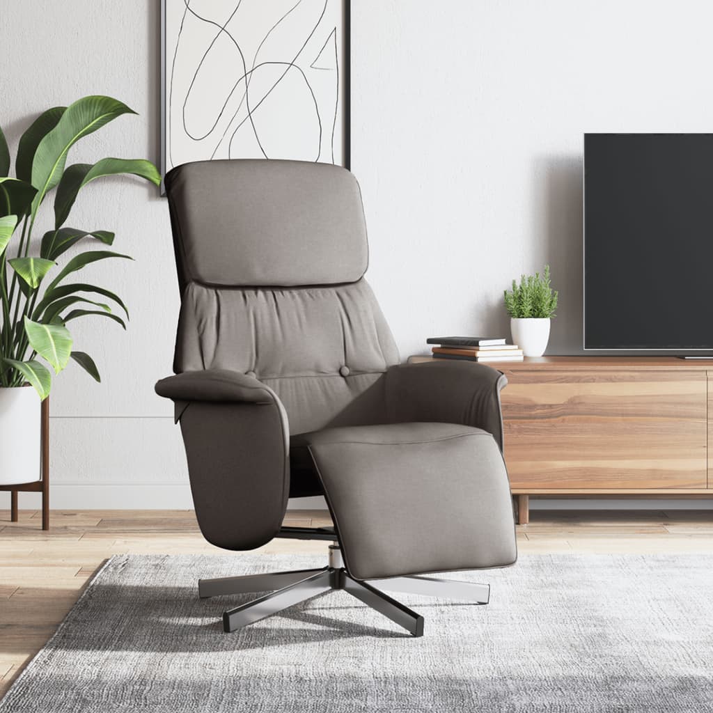 Relaxsessel mit Fußteil Taupe Stoff
