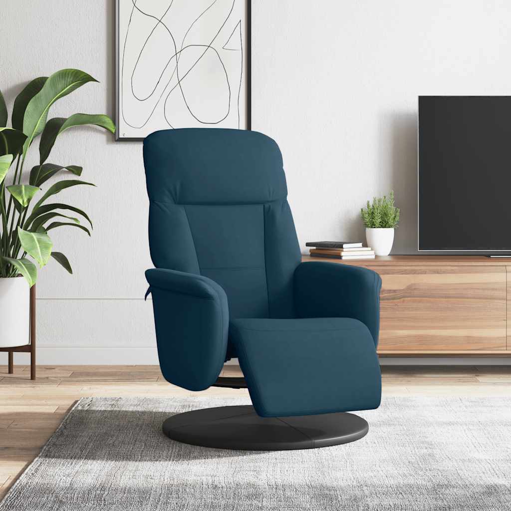 Relaxsessel mit Fußteil Blau Samt