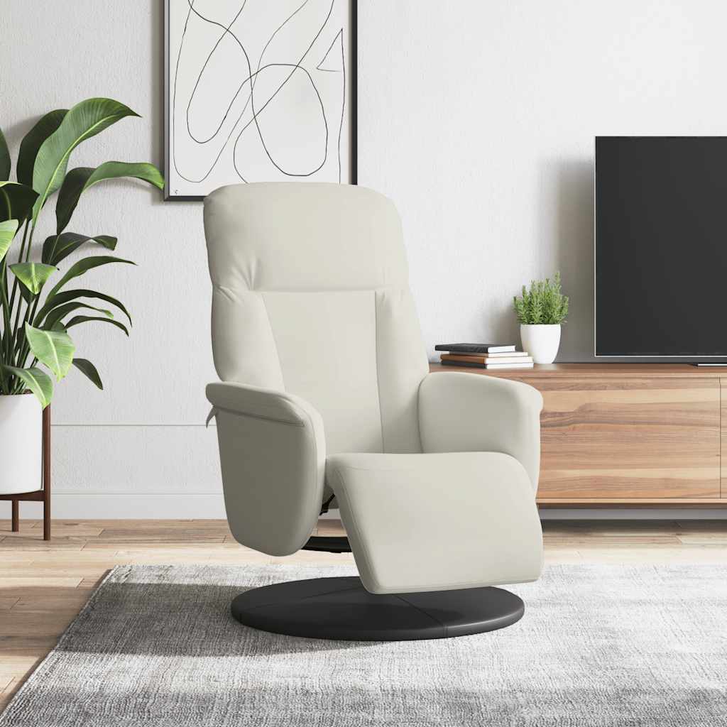 Relaxsessel mit Fußteil Creme Samt