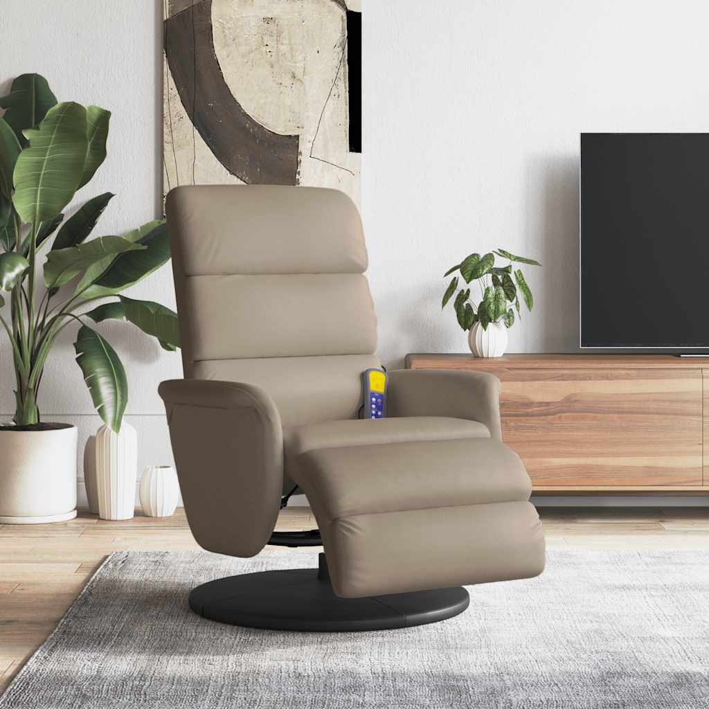 Massagesessel mit Fußteil Cappuccino-Braun Kunstleder