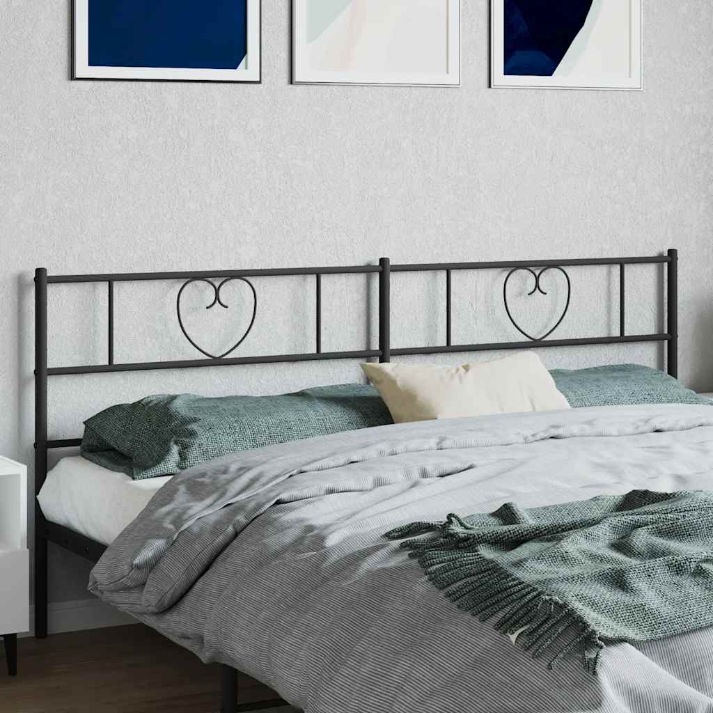 Ersatz-Kopfteil Metall Schwarz 200 cm