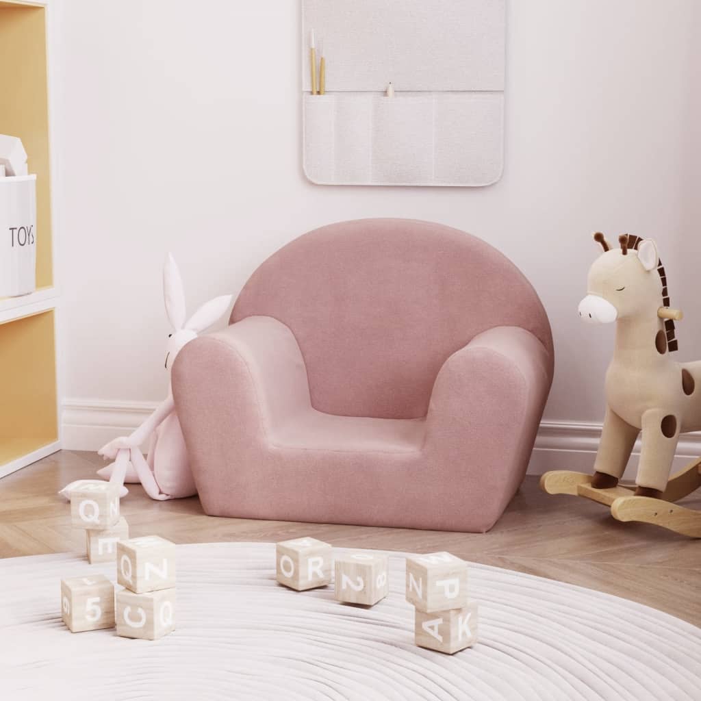 Kindersofa Rosa Weicher Plüsch