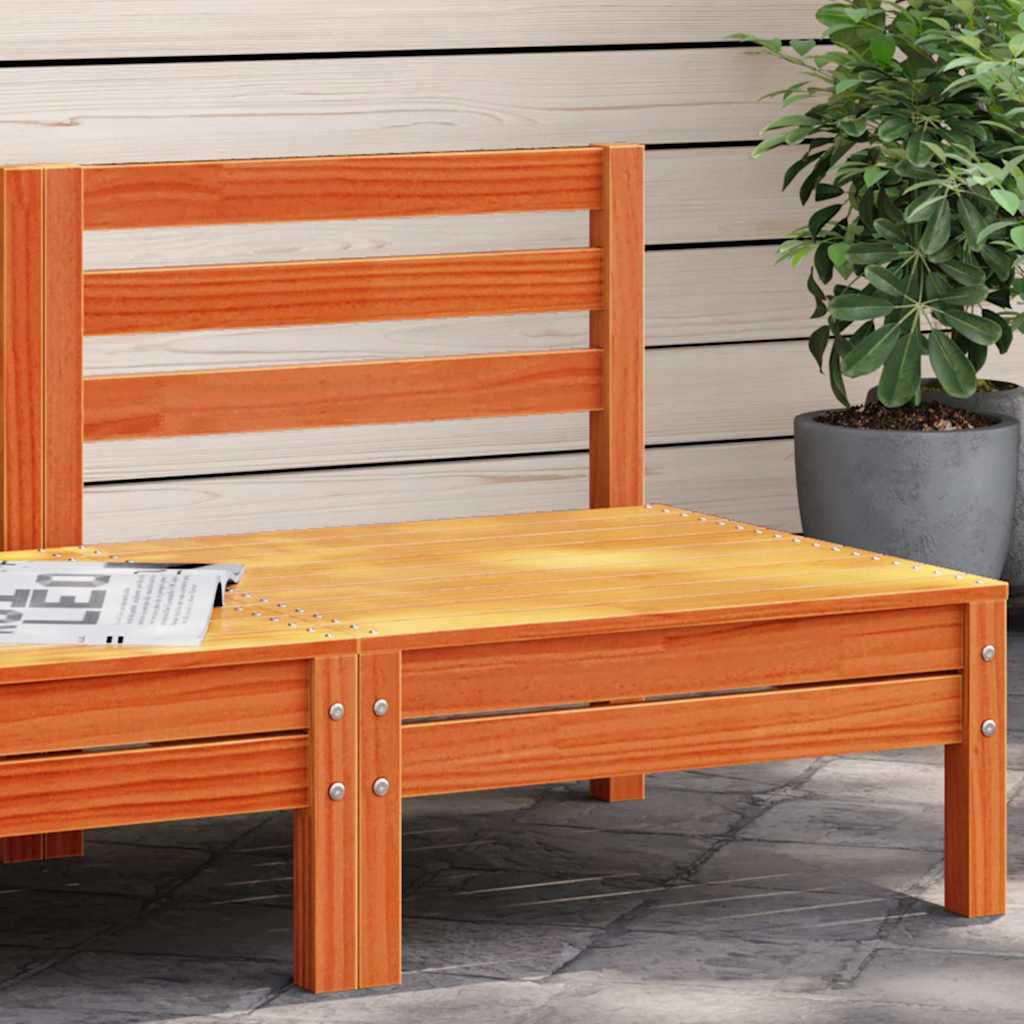 Gartensofa ohne Armlehnen Wachsbraun Massivholz Kiefer